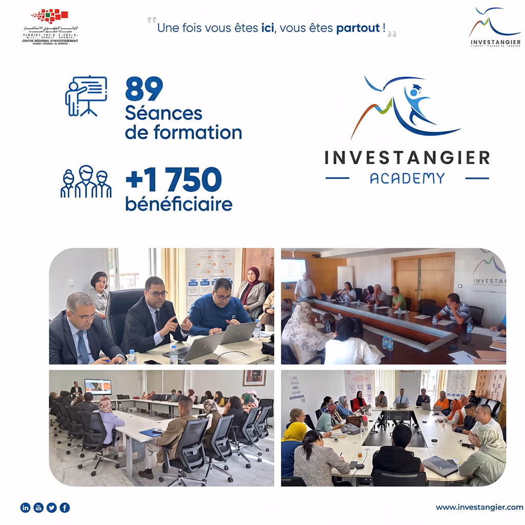 Comptable à Tanger — Investangier Academy du Centre Régional d'Investissement (CRI) Tanger-Tétouan-Al Hoceïma : formations et accompagnement des investisseurs.